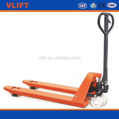 2.5 ton hand pallet truck with 1150*520 mm forks with nylon wheels with welded pump