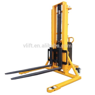 1.5 ton straddle leg semi electric stacker lifting height 2500mm