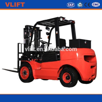 2 Ton 5.5 m Hydraulic Diesel Forklift Truck With 3 Stage Free Mast with Front Double Tires with Japanese Mitsubishi Engine