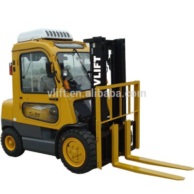 3 ton gasoline forklift with cabin with air condition